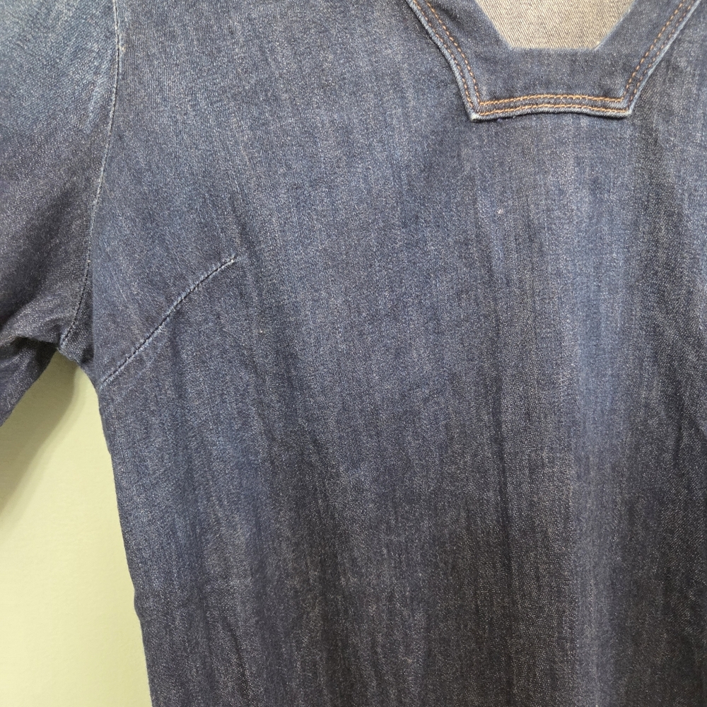 MOTHER The Tunic Dress Women's Large Coastal Denim Summer Resort Cruise - Picture 5 of 13